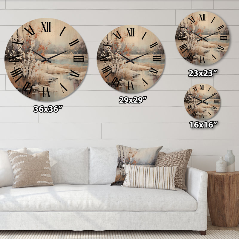 Horloge murale en bois massif Marzi, Grand