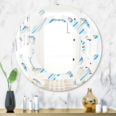 Space 3D Pattern IV Modern Frameless Wall Mirror