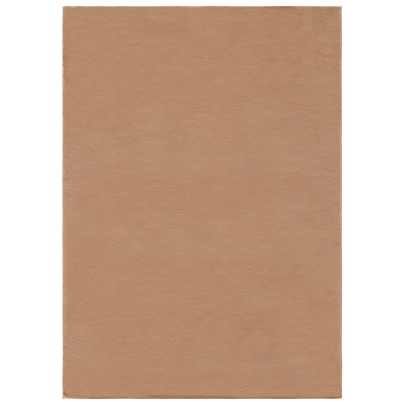 Tapis uni de couleur unie fabriqué à la machine en brun, Rectangle 5 pi x 7 pi