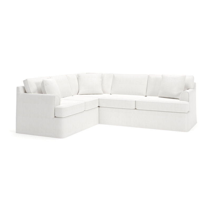 Conradina 2-Piece Slipcovered Sectional, Left Hand Facing, Drusky Moonglow Sustain® Basketweave