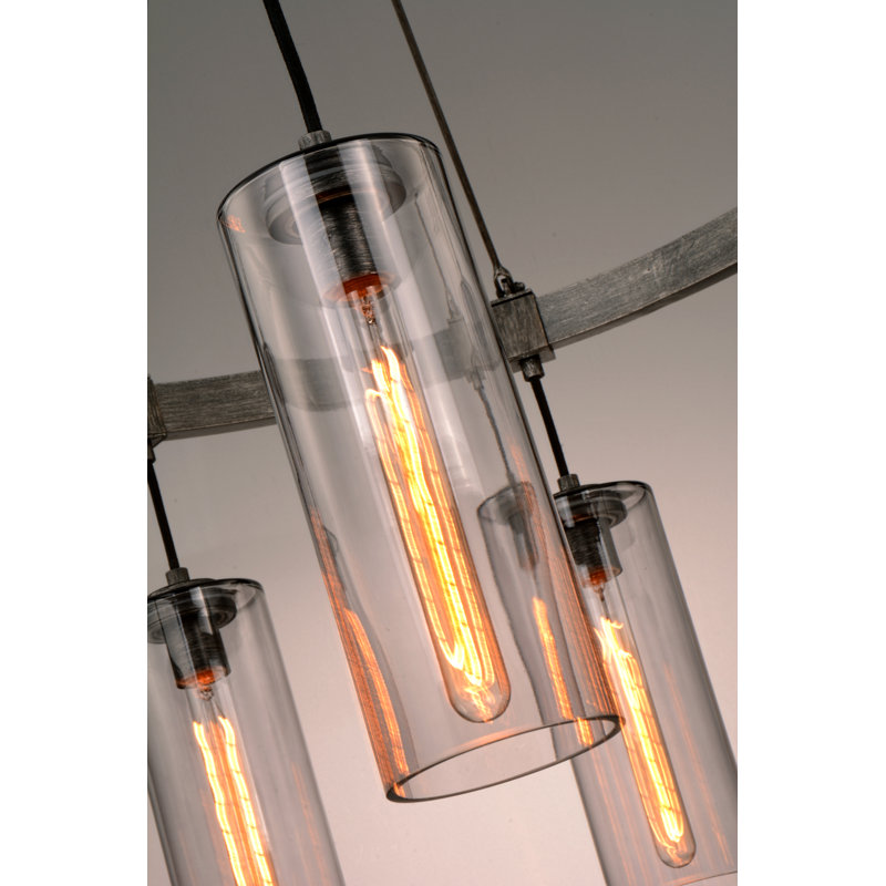Graphite Smoke Glass 6-Light Plug-in Chandelier