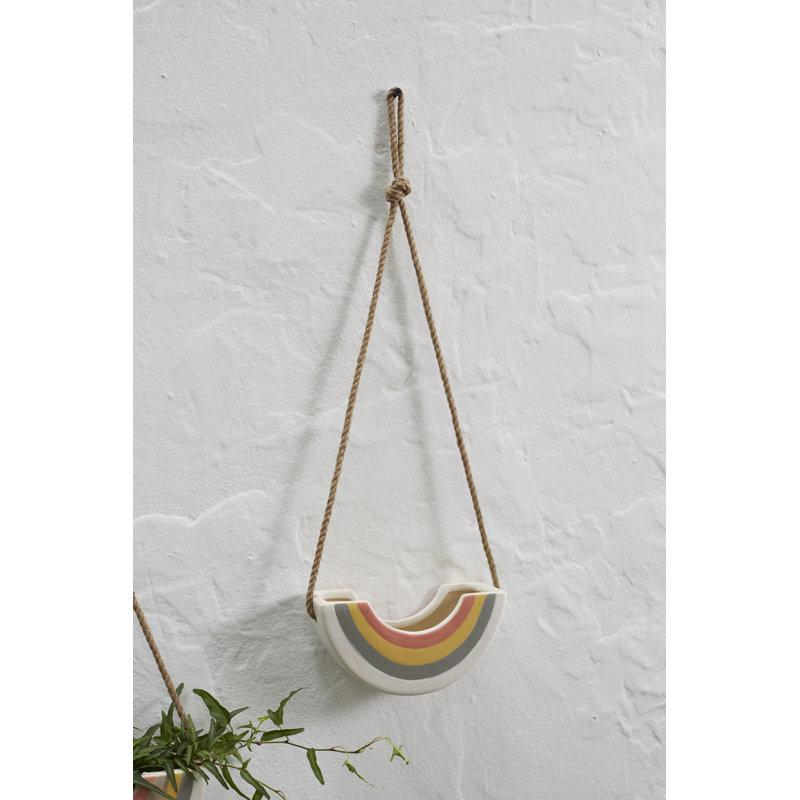 Gwinner Ceramic Hanging Planter, 19.5" H x 7.5" W x 2.75" D