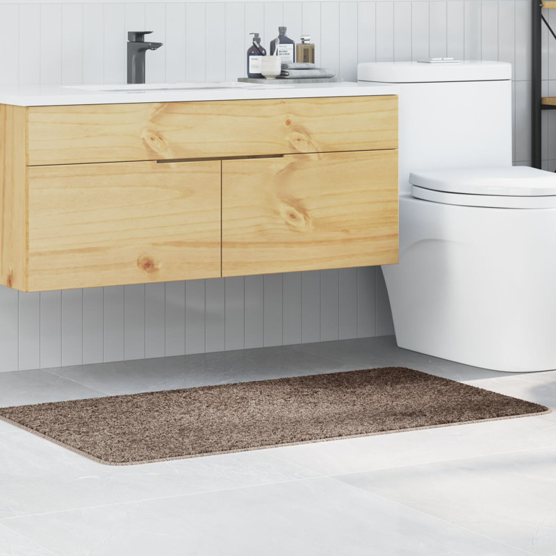 Bath Mat Rectangular Modern, 70cm, Brown, 120cm