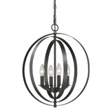 Meisel 4 - Light Metal Round Orb Chandelier