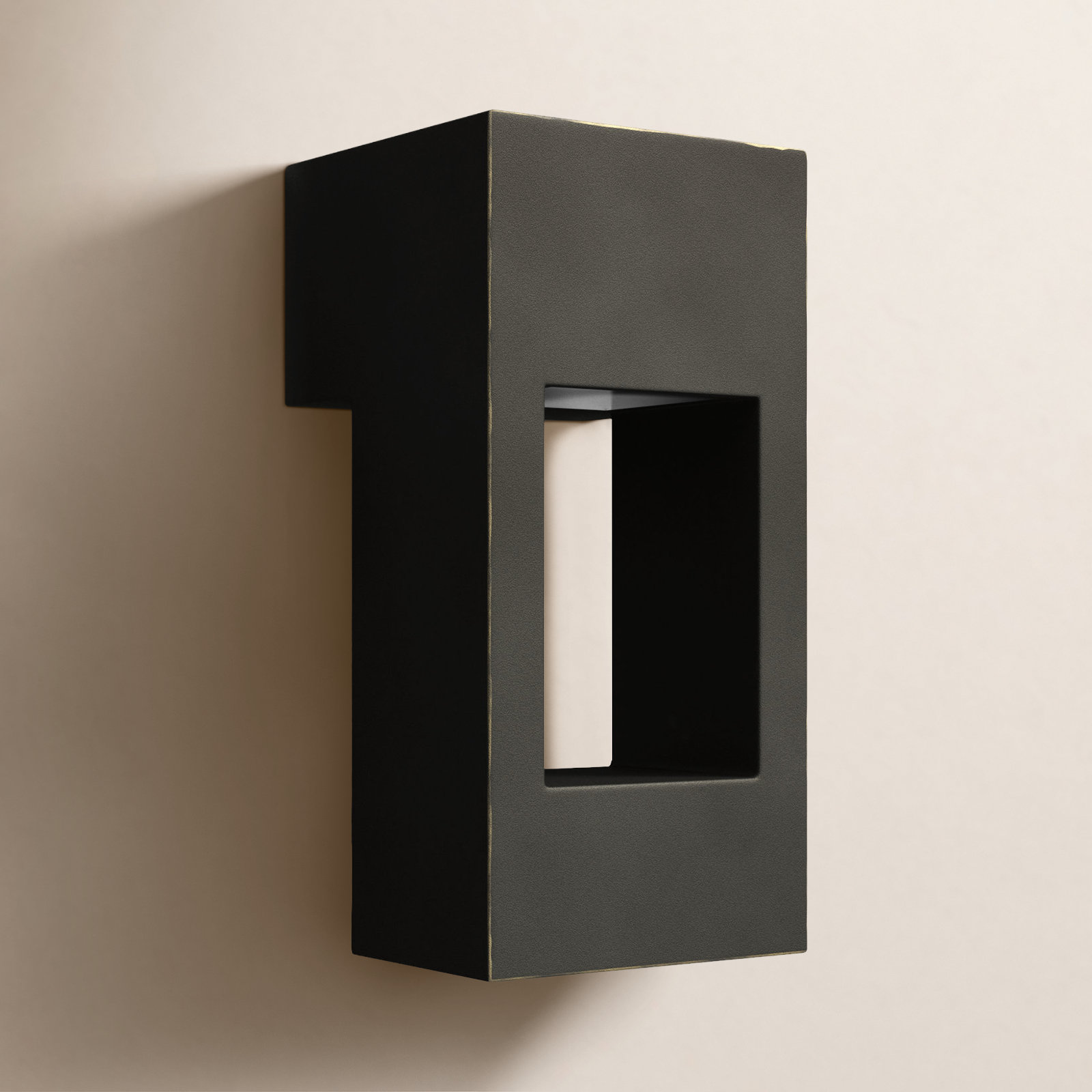 Blandburg Rectangle Outdoor LED Wall Light, 12" H x 5.75" W x 5.75" D, Antique Bronze