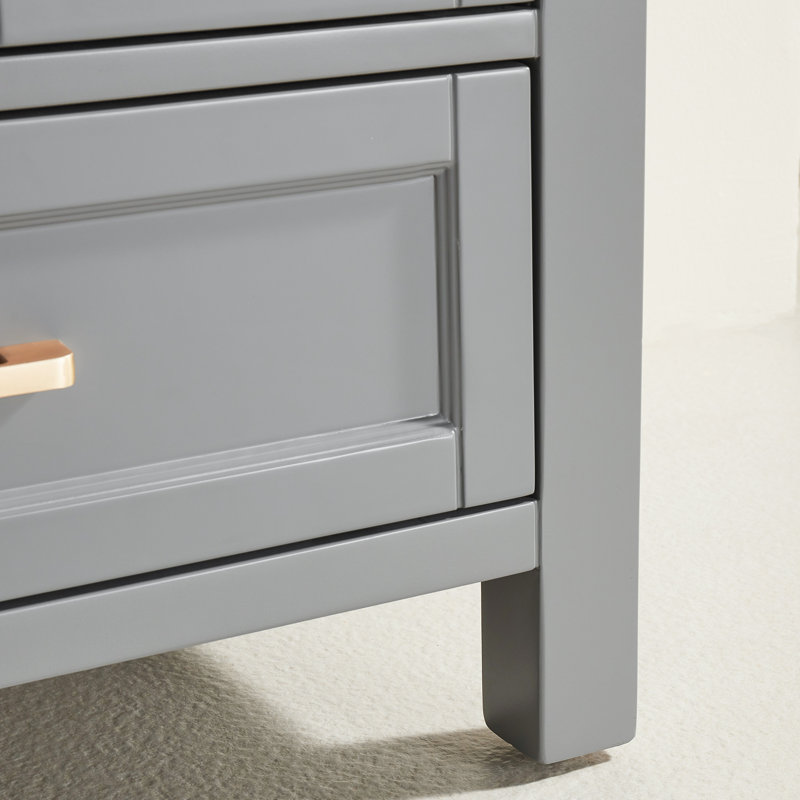 Ensemble de meuble-lavabo simple autoportant en bois massif 48 po avec plateau en marbre 48 po