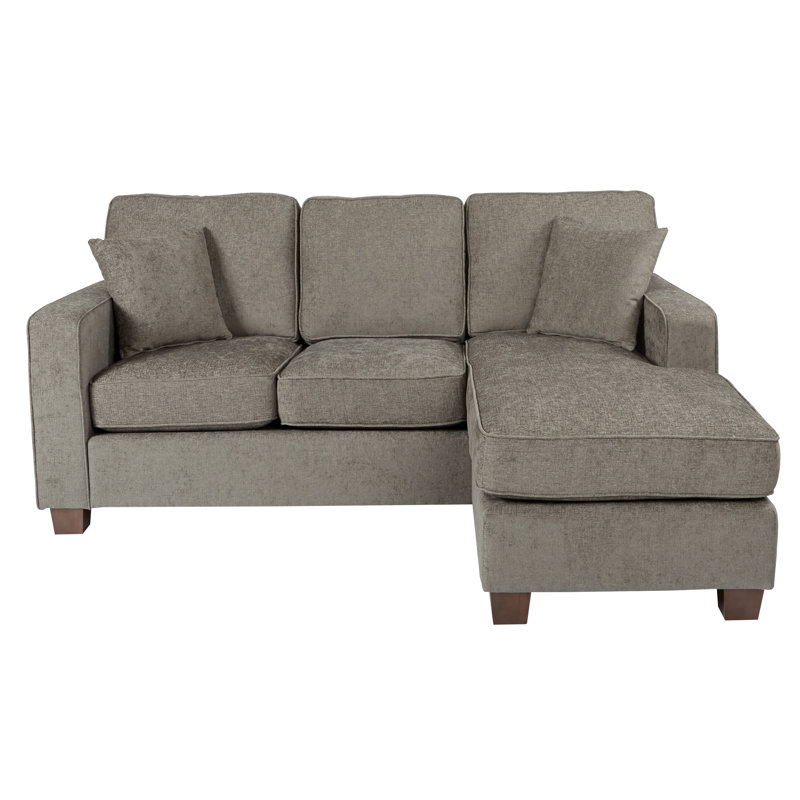 Canapé et méridienne réversible de 73,75 po de large Kehlani, Polyester Cush gris