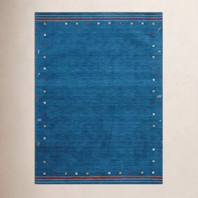 Danette Blue Southwestern Hand-Loomed Wool Rug