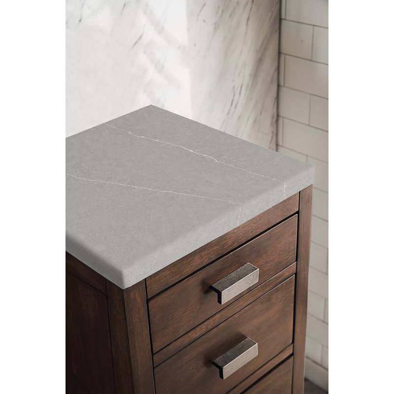 Addison 15" W Bathroom Cabinet, Eternal Serena, Mid-Century Acacia
