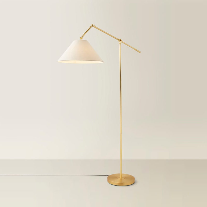 162cm Polished Arched Floor Lamp, No