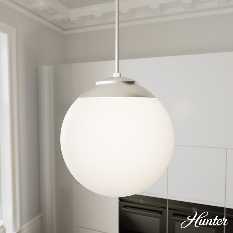 Hepburn 16" Brushed Nickel Globe Pendant with Cased White Glass