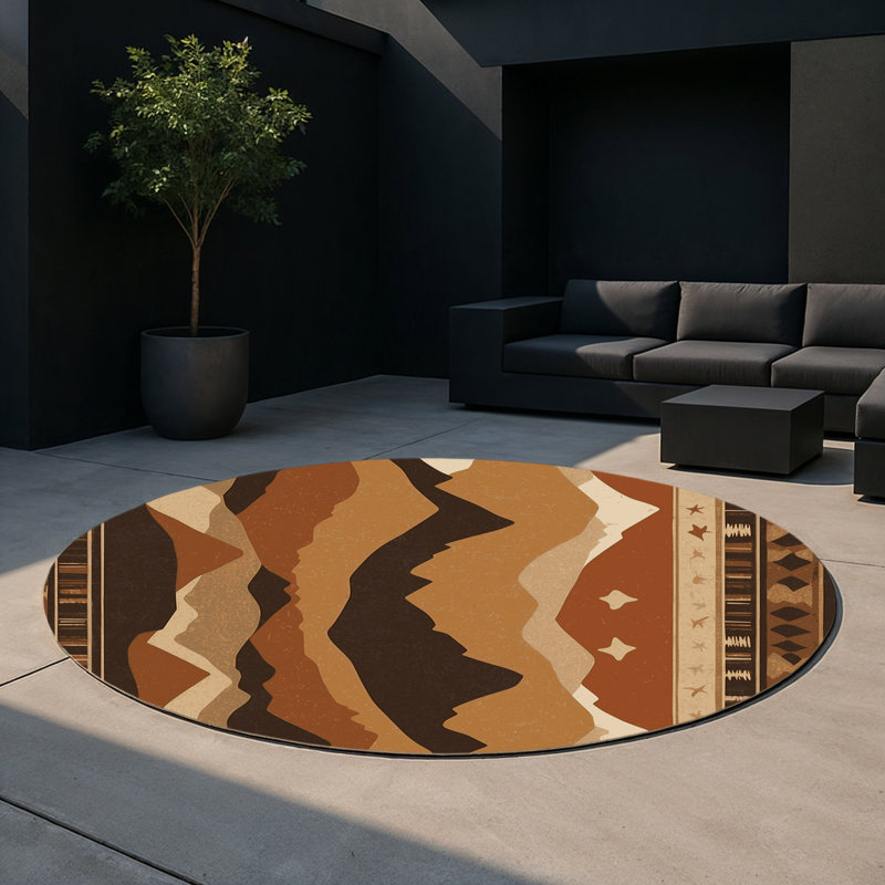 Tapis intérieur et extérieur Sundown Cascade, Rond 5 pi