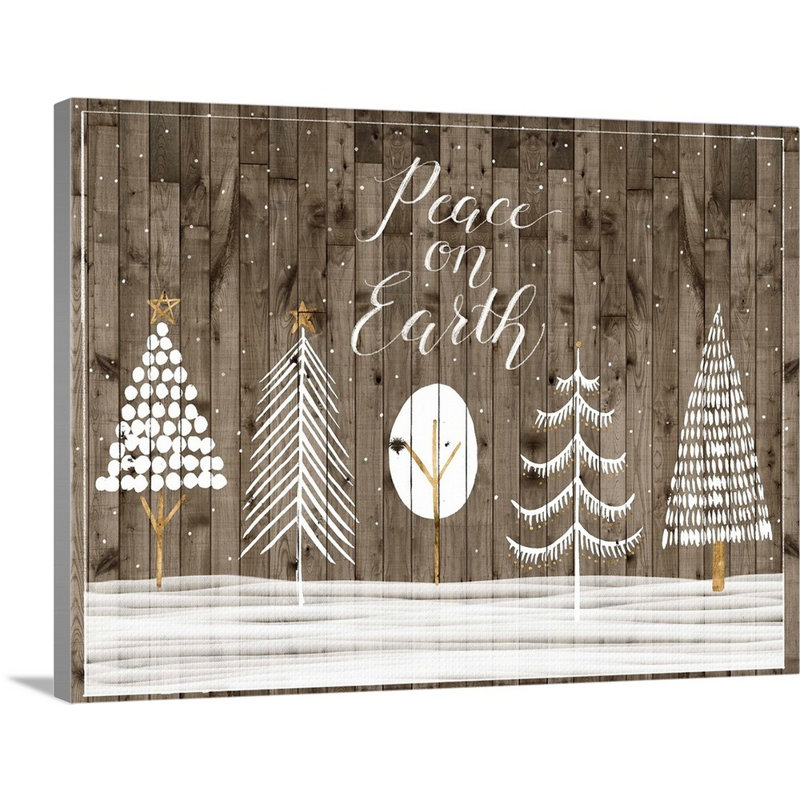 Reproduction d’art textuel sur toile, "White Christmas collection A" par Grace Popp, H 18 po x l 24 po x P 1,25 po