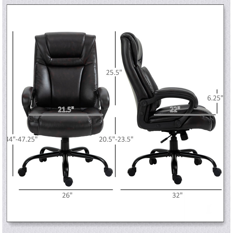 Fauteuil de bureau Big et Tall 400lbs, Brun