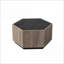 Table basse de jardin hexagonale industrielle avec 2 tiroirs, chêne chaud et amp; Noir texturé - assemblage facile et peu encombrant