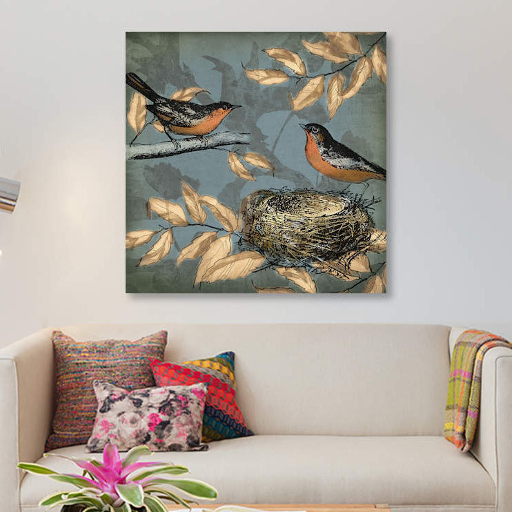 «Songbird Fable II», reproduction sur toile, H 48 po x l 48 po x P 1,5 po, Toile tendue, Pas de tapis