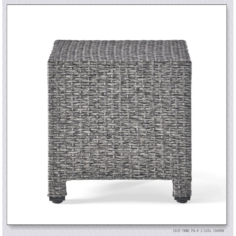PUERTA ACCENT TABLE Polyethylene Rattan Cube Shape No Assembly 18.00” W x 18.00” D x 18.00” H