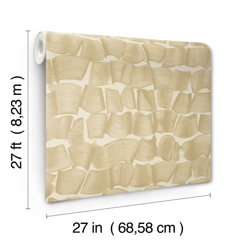 27' L x 27" W Wallpaper Roll, Gold