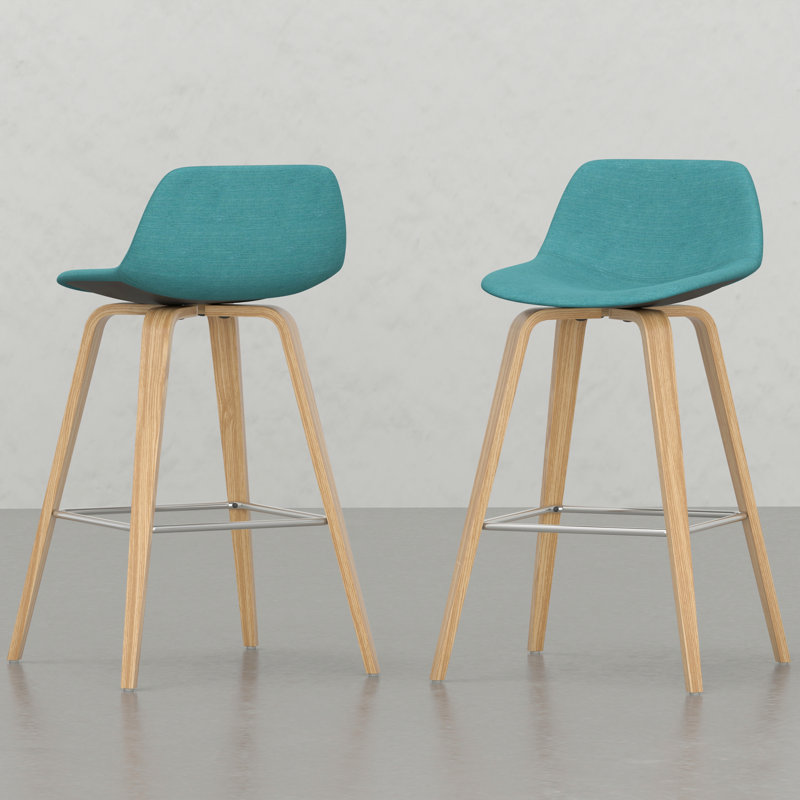 Ensemble de 2 tabourets de bar Mid-Century, Bleu ciel