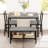 Dining Table Set For 4, With Bench & 2 Chairs-1569273178-1569273181