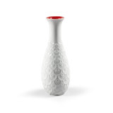 White/Red 7.09" Porcelain Table Vase