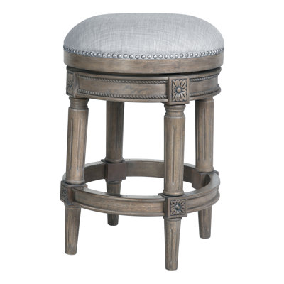 19.0"L x 19.0"W x 26.0"H, Wood/Fabric, 1PC, Bar Stool, Swivel