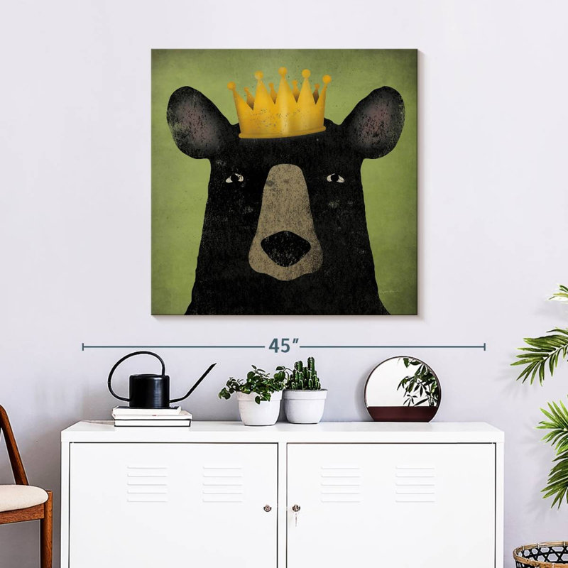 Brampt The Black Bear With Crown, 30" H x 30" W