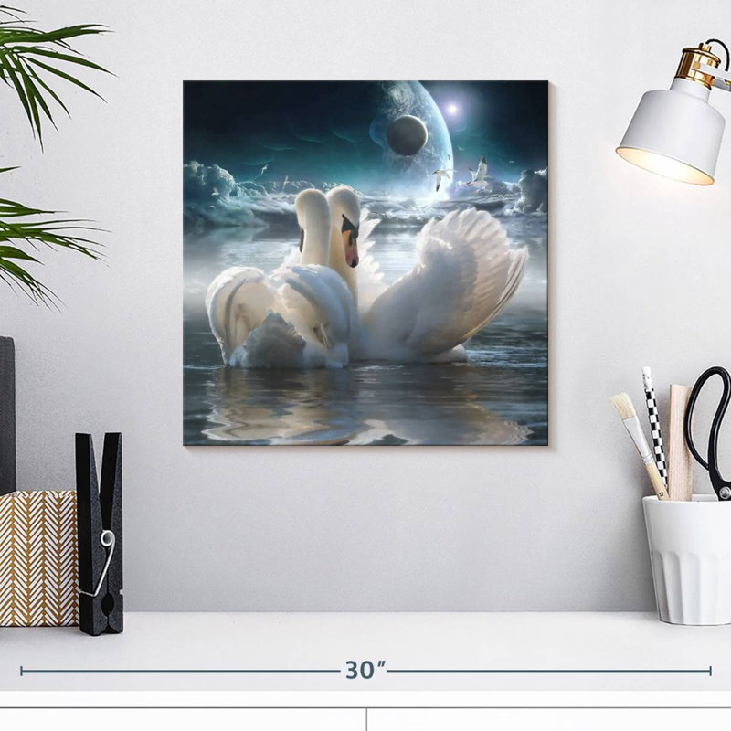 Brampt Celestial Swans, 16" H x 16" W