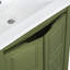 Petit meuble-lavabo de style rétro avec lavabo en céramique