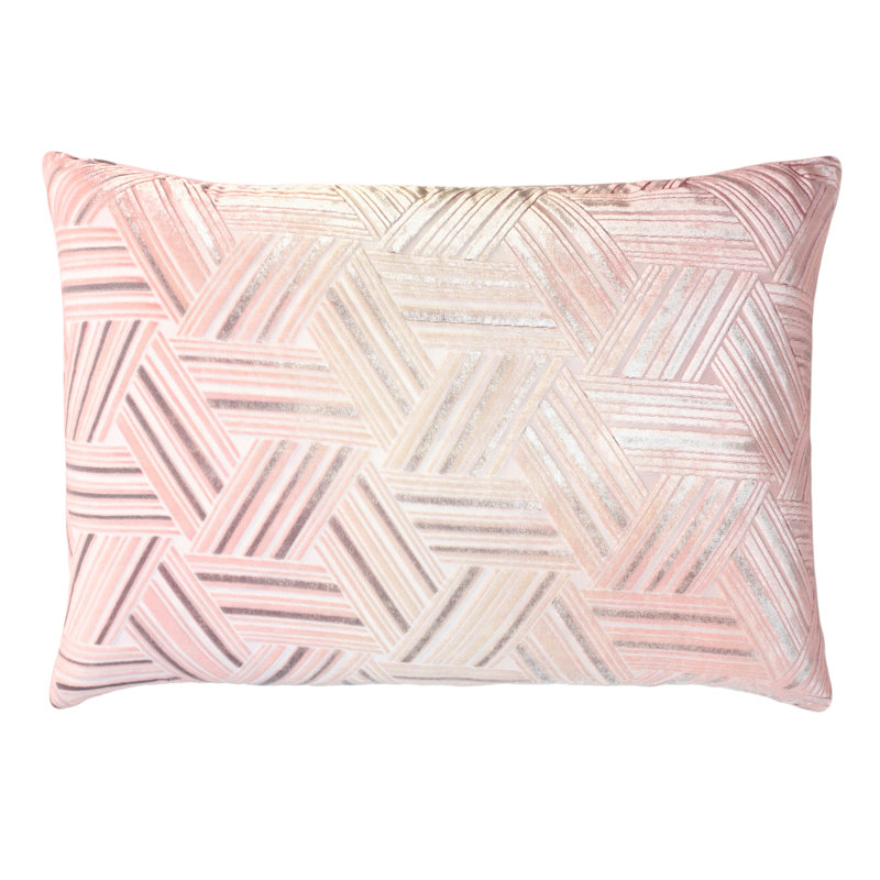 Entwined Lumbar Pillow Cover & Insert, 14" x 20", Blush