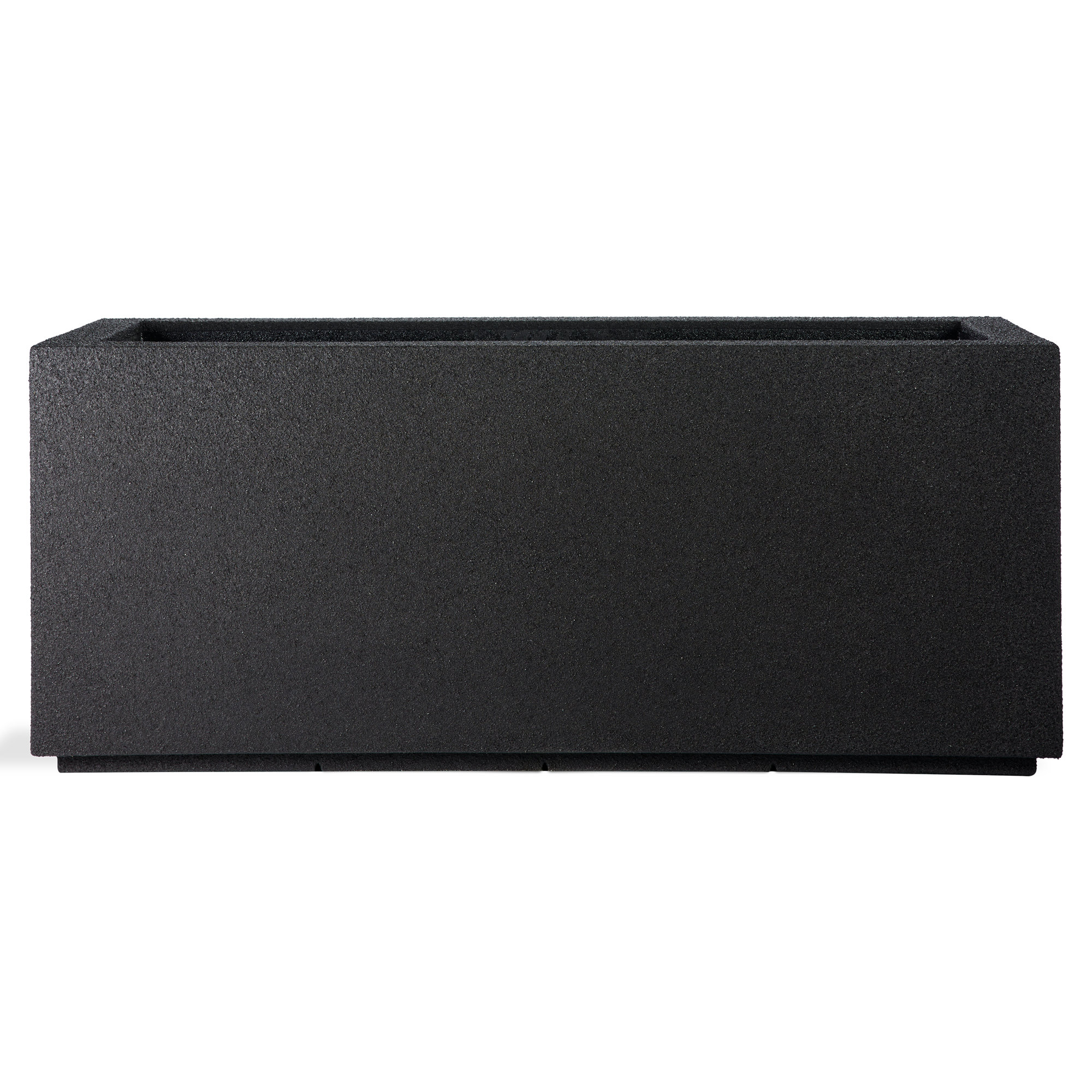 Gita Tall Lightweight Outdoor 46" x 17" x 19" Trough Planter Box, Black Granite, 19"H x 46"W x 17"D