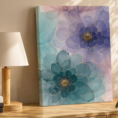Toile, composition délicate de fleurs éthérées avec pétales translucides