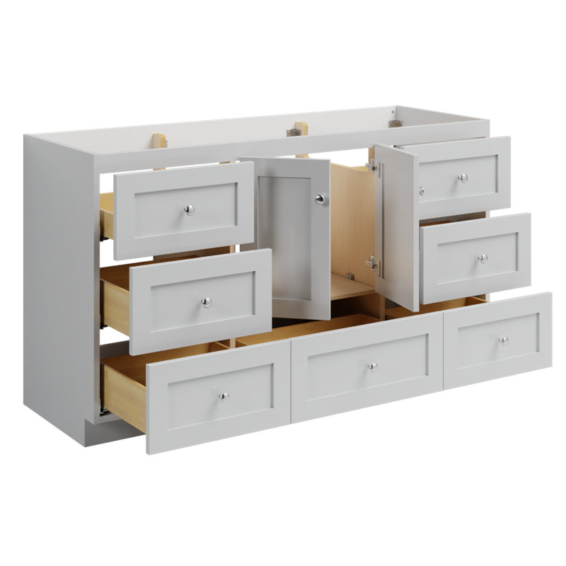 Shaker 60 in. W x 21 in. D x 34.5 in. H Bath Vanity Cabinet without Top in Dewy Morning