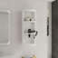 12-inch Wall-Mounted Bathroom Storage Rack with Unique Three-Tier Design, Glossy White