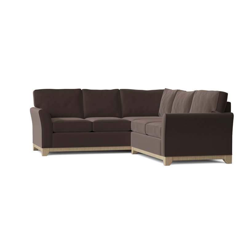 Canapé modulaire en coton de 108 po de largeur Bevins, Accoudoir à droite (vu de face), Zinc Klein, Noir