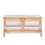 Canapé de patio en bois d'acacia avec coussin résistant à l'eau, teck et beige