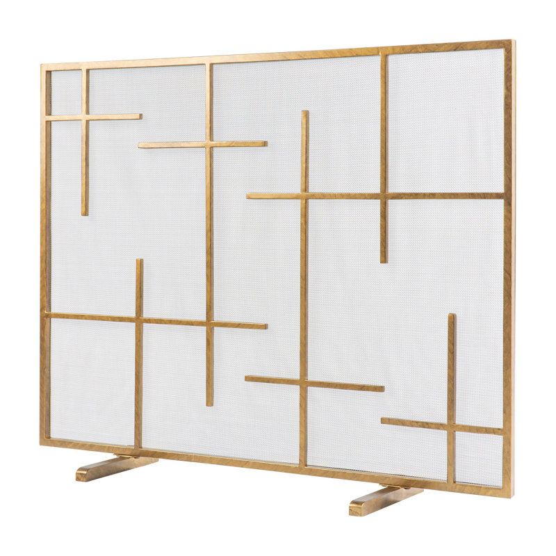 Boston Steel Fireplace Screen, Royal Gold