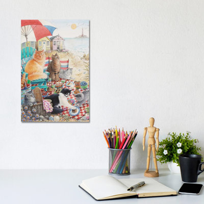 Summer Picnic with Dandelion Zelly and Mumu 1 Piece Wrapped Canvas Painting