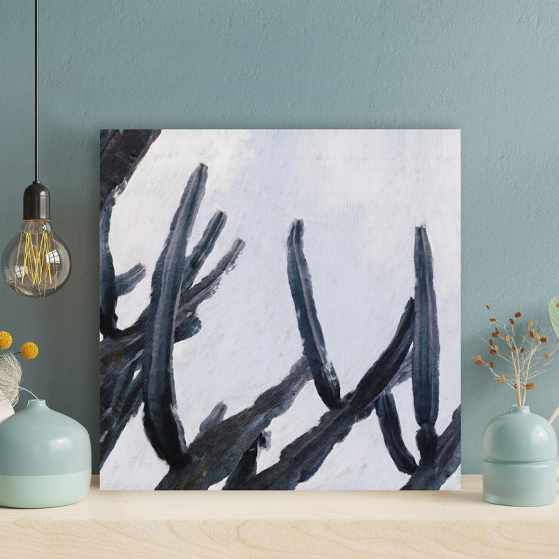 «Black Tree Branch Under White Clouds», reproduction d'art graphique sur toile tendue carrée 1 pièce, L 32 po x H 32 po
