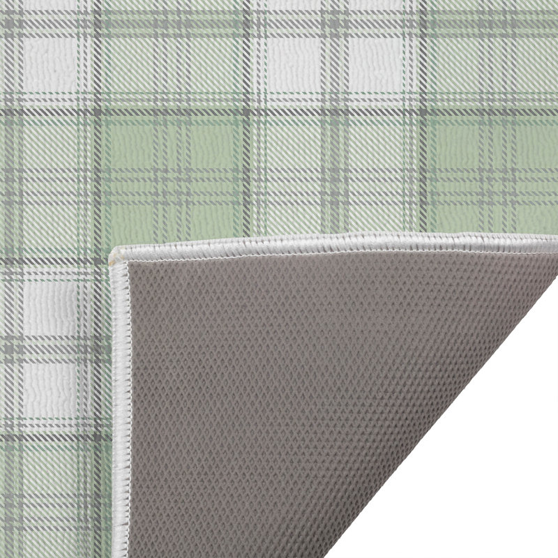 Bully Plaid Outdoor Doormat, 17" W x 24" L, Light Green