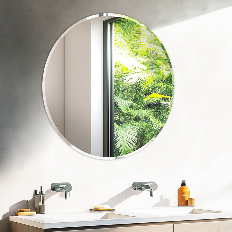 Rithi Round Flat Wall Mirror, 60 cm H x 60 cm W