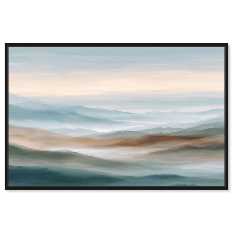 Nuance of the Range III, art abstrait sur toile , H 11 po x l 11 po, Cadre flottant noir