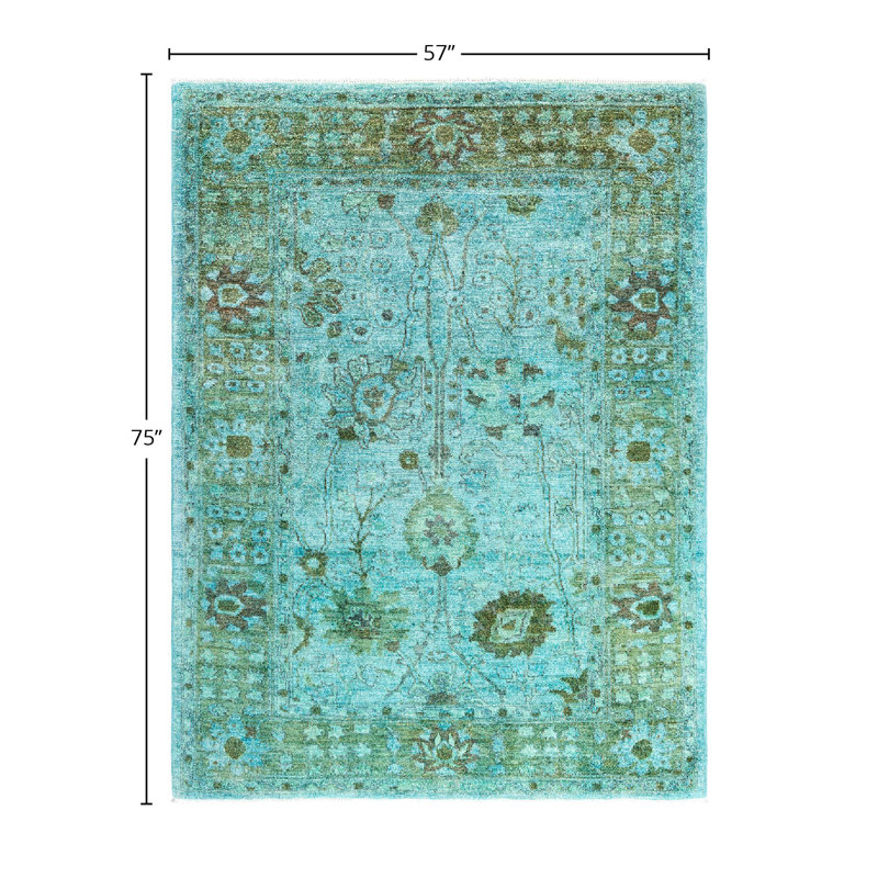 Overyed One-of-a-Kind Rectangle 4'9" X 6'3" Hand Knotted Area Rug