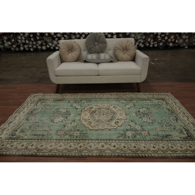 Tapis vert en laine Anatolian Ornate Craftsmanship