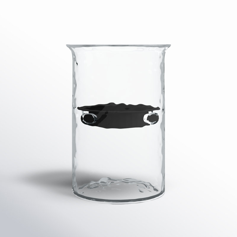  Small Hammered Glass Candle Cylinders with Rustic Insert, 8" H x 6" W x 6" D
