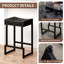 Tabouret de comptoir rembourré avec structure et repose-pieds en métal, tabouret de bar à hauteur de siège sans dossier-149472987-149472986-149472991