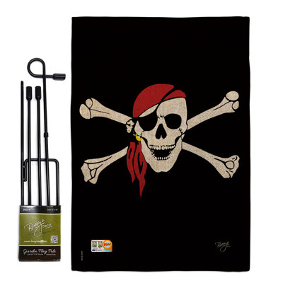 Timeless pirate 2 côtés en polyester 18,5 x 13 po ensemble de drapeau