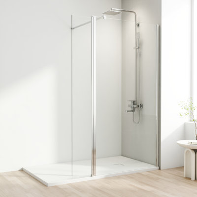 Daylon 1900mm H Pivot Frameless Walk In Glass Screens with Clear Glass