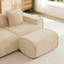 Canapé modulaire en L à 2 places avec passepoil à bordure française, sans assemblage requis, avec coussins décoratifs et repose-pieds mobile, tissu en velours-1184136851-1184136876