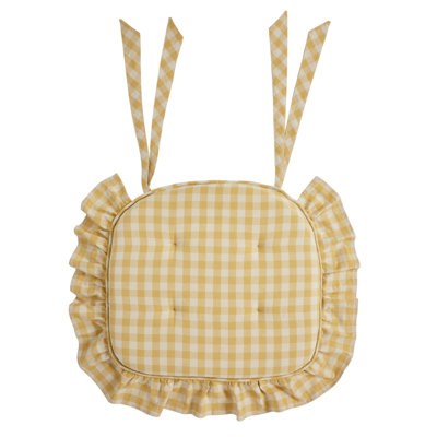 Coussin de chaise Buzzy Bees Golden Honey Ruffled 16,5 x 18